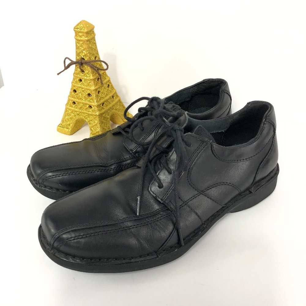 CLARKS MEN CASUAL LEATHER  BLACK SHOES SIZE 9M